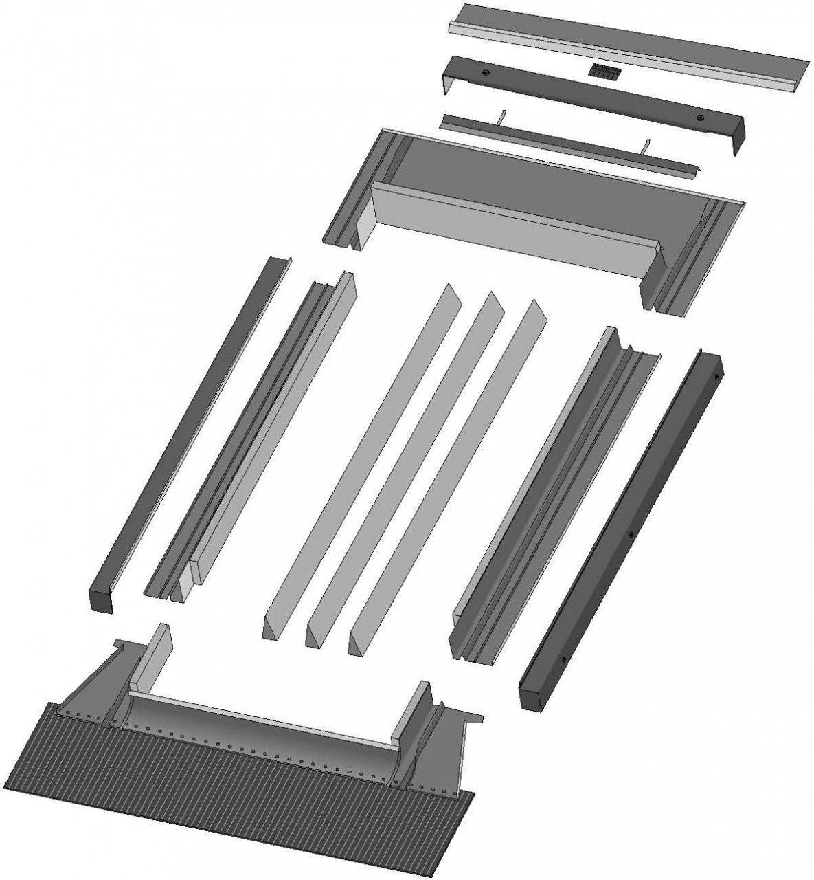 Flashings for skylights installed with profiled and high-profiled corrugated materials