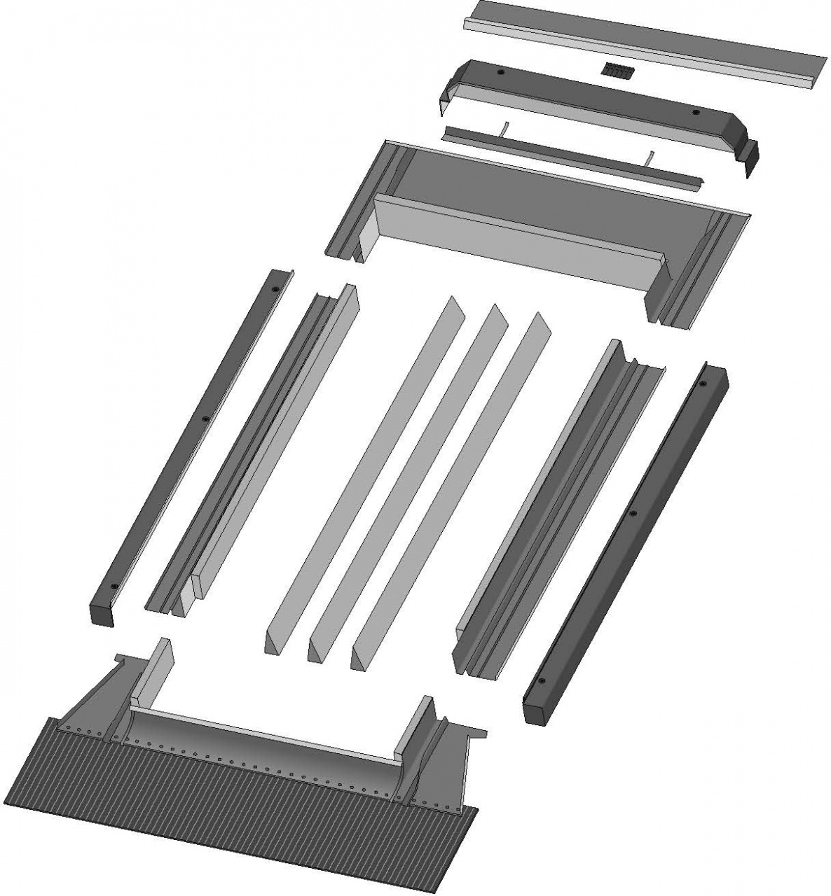 Flashings for skylights installed with profiled and high-profiled corrugated materials